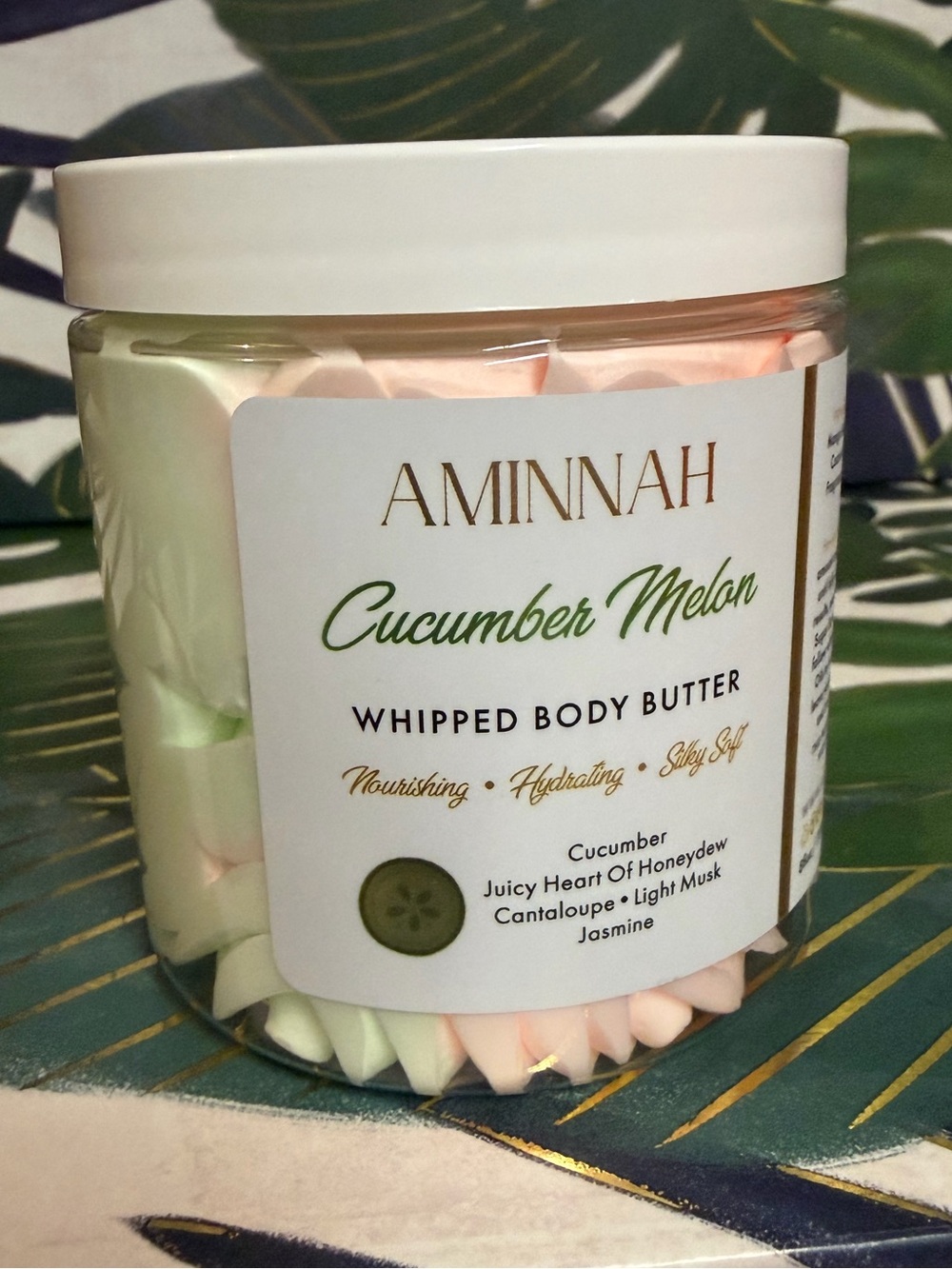 Aminnah Cucumber Melon Whipped Body Butter 8 oz New